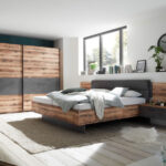 Schlafzimmer Komplett Set 4 Tlg. Alicante Bett 180 Kleiderschrank  Schwebetüren 270 Cm Nachtkommoden Braun Grau Alpine Lodge Throughout Komplettes Schlafzimmer Günstig