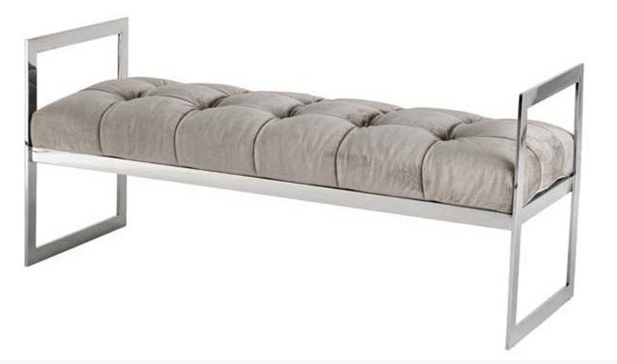 Casa Padrino Luxus Sitzhocker Chesterfield Grau / Chrom Hocker - Möbel  Schlafzimmer Wohnzimmer - Luxus Kollektion | Barockgroßhandel.de regarding Hocker Für Schlafzimmer