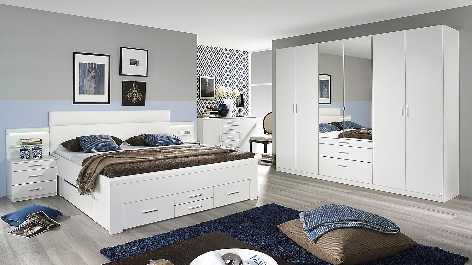 Schlafzimmer Set Friedberg Bett Kleiderschrank Nako Weiß intended for Poco Schlafzimmer Set