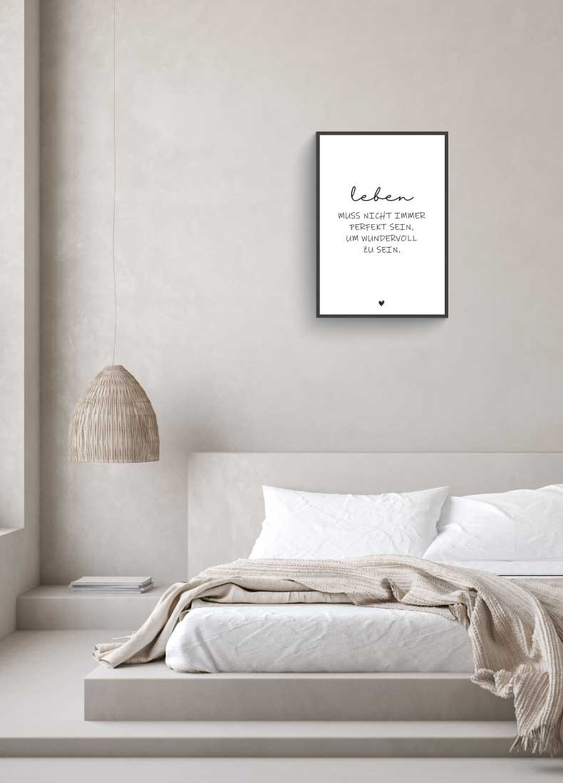 Leben Muss, Spruch Poster regarding Poster Schlafzimmer